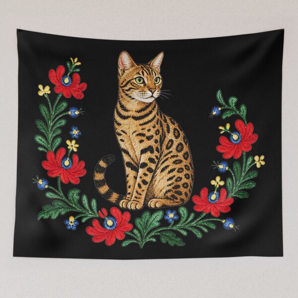 Item preview, Royal Folk Bengal – Graceful Bengal Cat Embroidery designed and sold by Bengoer18.