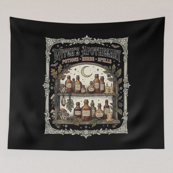 Item preview, Witch's Apothegary Halloween vintage retro design designed and sold by LiuTiuuu.