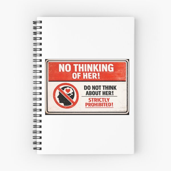 Item preview, No Thinking of Her Funny Sarcastic Warning Sign – Anti Love Breakup Humor designed and sold by Sitred123.
