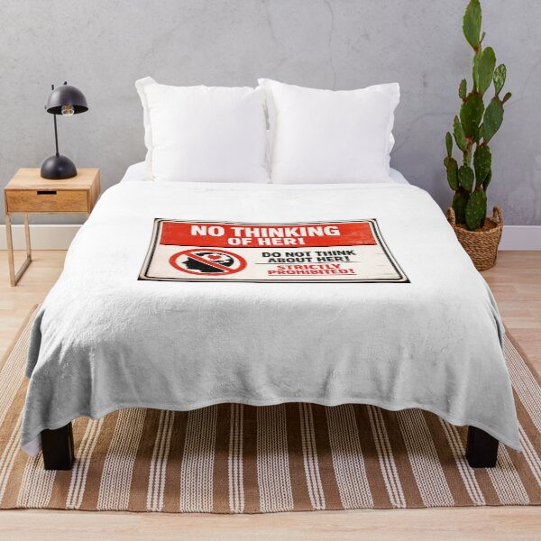 Item preview, No Thinking of Her Funny Sarcastic Warning Sign – Anti Love Breakup Humor designed and sold by Sitred123.