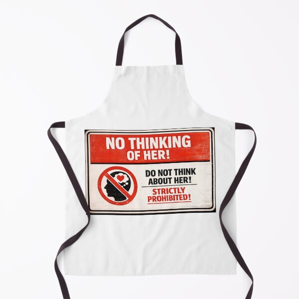 Item preview, No Thinking of Her Funny Sarcastic Warning Sign – Anti Love Breakup Humor designed and sold by Sitred123.