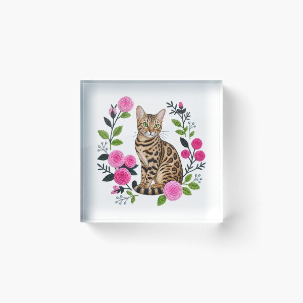 Item preview, Pink Rose Wreath – Bengal cat in a rosary designed and sold by Bengoer18.
