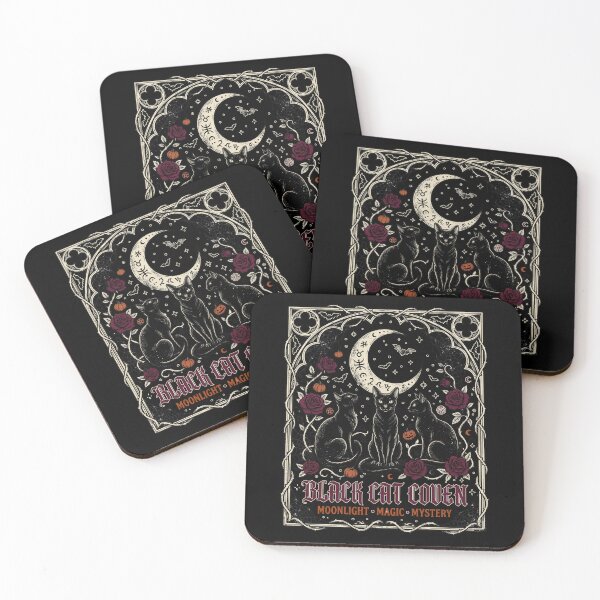 Item preview, Black cat coven Halloween vintage retro design designed and sold by LiuTiuuu.