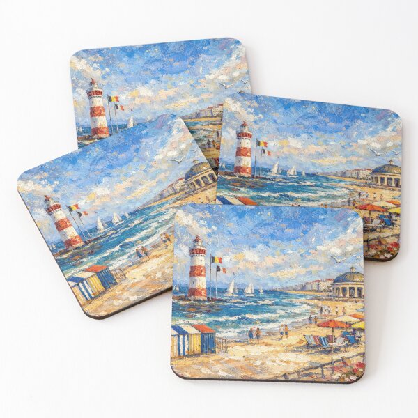 Item preview, Knokke Beach in Belgium – Painting designed and sold by GalleryKauffeld.