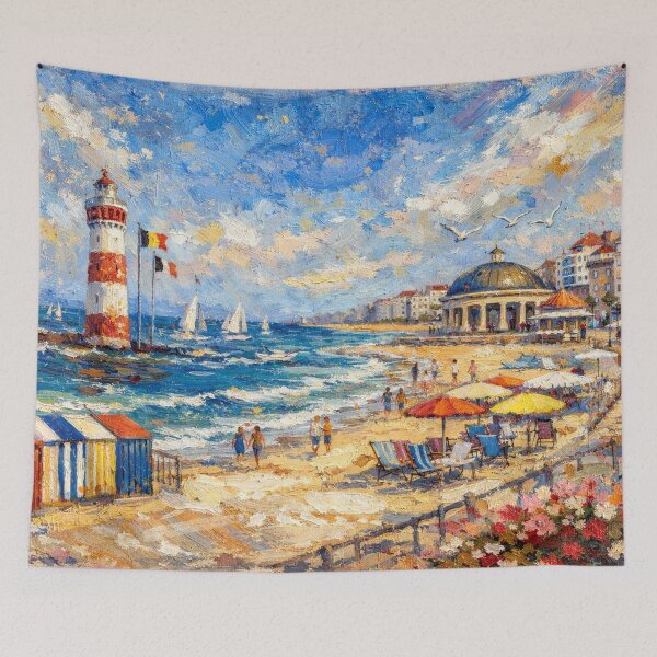Item preview, Knokke Beach in Belgium – Painting designed and sold by GalleryKauffeld.