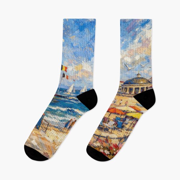 Item preview, Knokke Beach in Belgium – Painting designed and sold by GalleryKauffeld.
