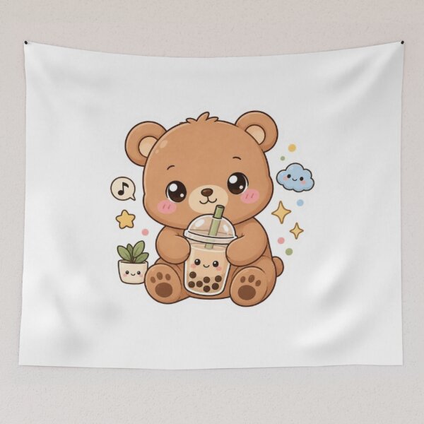 Item preview, Cute Kawaii Bear Bubble Tea Sticker | Adorable Teddy Bear Boba Design designed and sold by Vegasstickers.