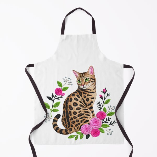 Item preview, Elegant Rose Queen – Graceful Bengal Cat Embroidery designed and sold by Bengoer18.