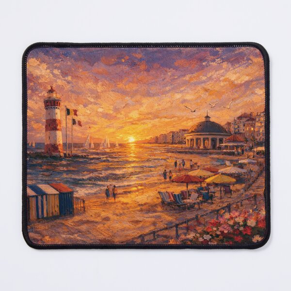 Item preview, Knokke Beach by night in Belgium – Painting designed and sold by GalleryKauffeld.
