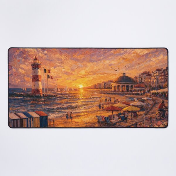 Item preview, Knokke Beach by night in Belgium – Painting designed and sold by GalleryKauffeld.