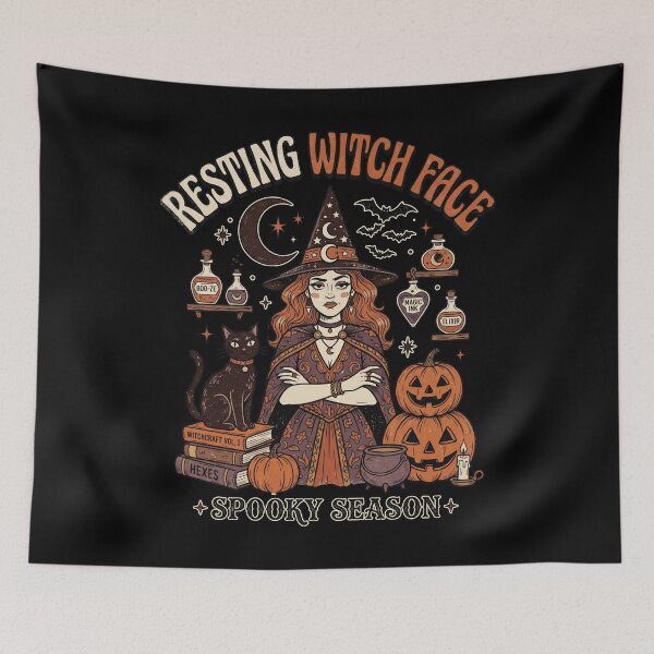 Item preview, Resting witch face, spooky season halloween vintage retro design designed and sold by LiuTiuuu.