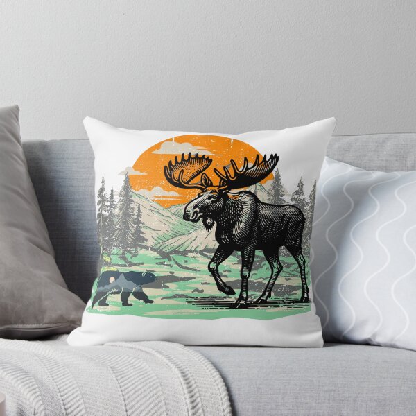 Item preview, Vintage Moose and Bear Wilderness Nature Outdoor Adventure Design designed and sold by Palette _Vibes.
