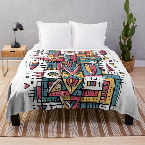 Item preview, Vibrant Abstract Geometric Totem Motif Artwork designed and sold by Romgora.