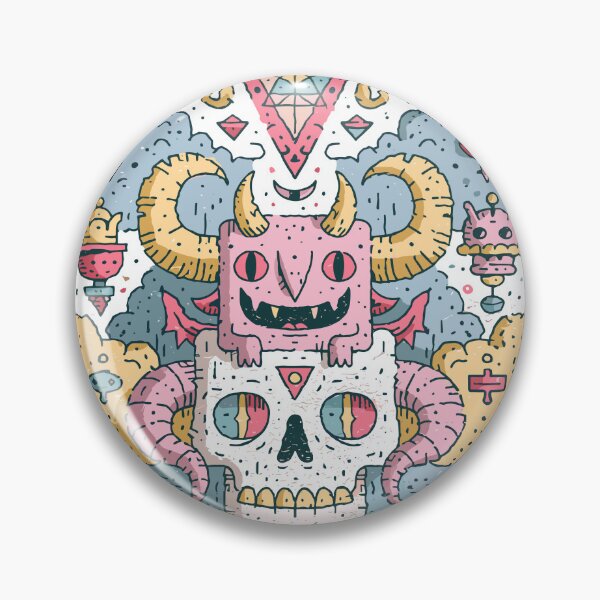 Item preview, Whimsical Monster Skull Doodle Art Design designed and sold by Romgora.