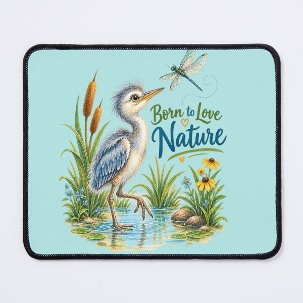 Item preview, Born to Love Nature – Baby Heron designed and sold by Penbrook Farms.