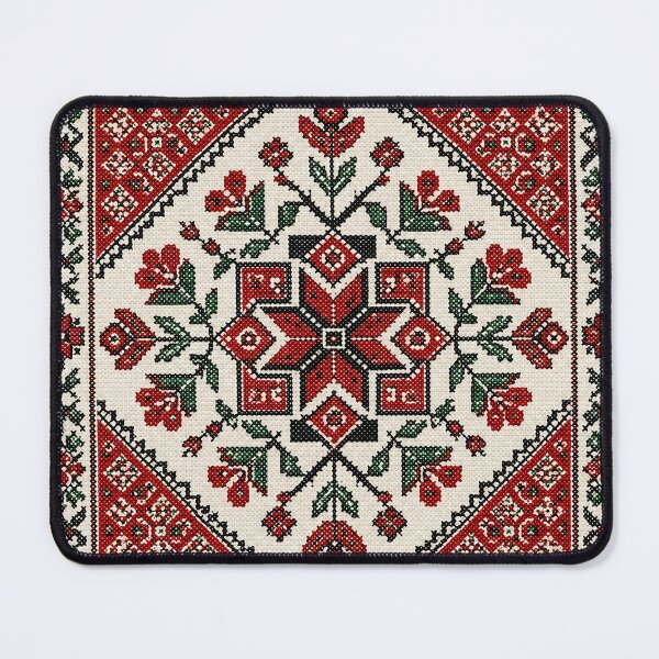 Item preview, Authentic Palestinian Tatreez Embroidery | Geometric Floral Folk Pattern designed and sold by BrainCurves.