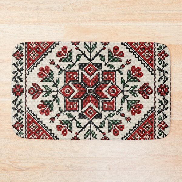 Item preview, Authentic Palestinian Tatreez Embroidery | Geometric Floral Folk Pattern designed and sold by BrainCurves.