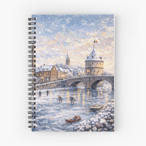 Item preview, Kortrijk in Belgium painting – A Winter Scene in This Beautiful European City. designed and sold by GalleryKauffeld.