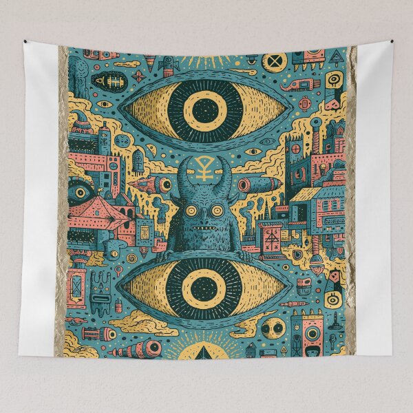 Item preview, Cosmic Visionary Monster Eye Maximalist Art designed and sold by Romgora.