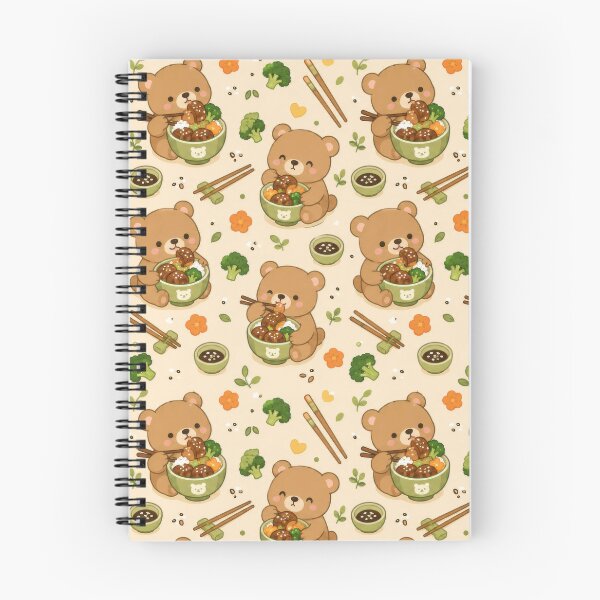Item preview, Cute Bear Teriyaki Rice Bowl Pattern | Kawaii Foodie Animal Design designed and sold by Soft Berry Studio.