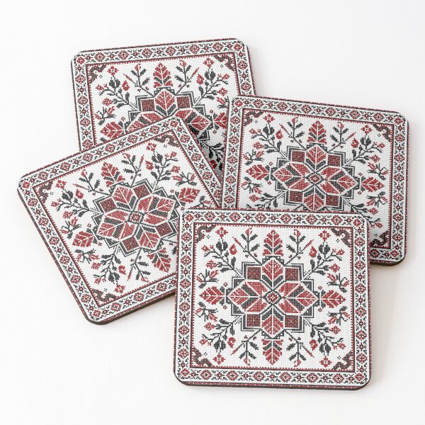 Item preview, Traditional Palestinian Tatreez Pattern | Elegant Folk Cross Stitch Art designed and sold by BrainCurves.