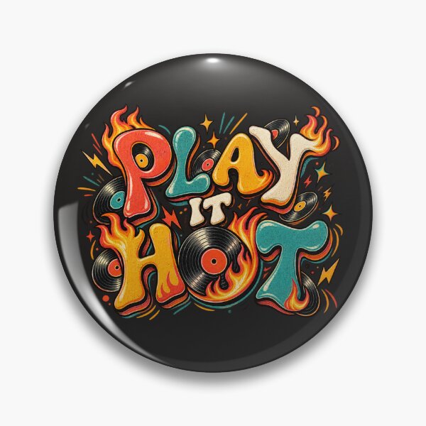 Item preview, Play It Hot – Funky Flaming Vinyl Retro Design designed and sold by Golden Era Studio.