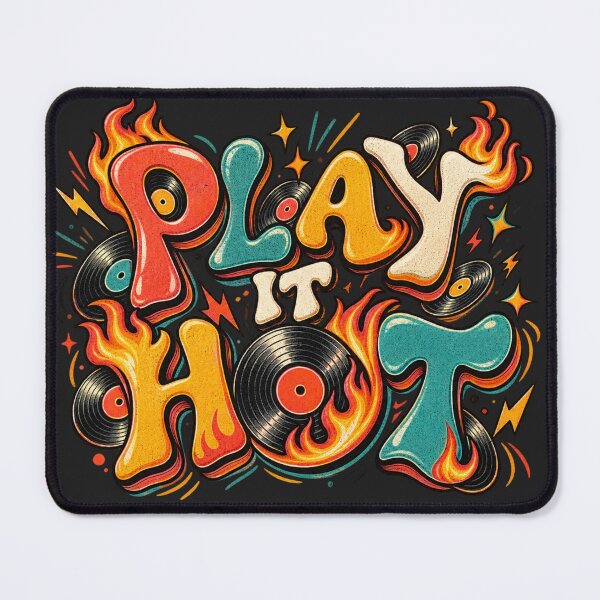 Item preview, Play It Hot – Funky Flaming Vinyl Retro Design designed and sold by Golden Era Studio.