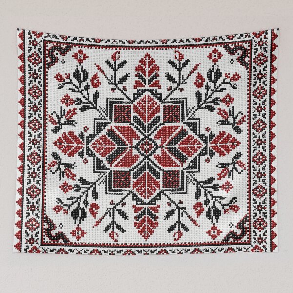 Item preview, Traditional Palestinian Tatreez Pattern | Elegant Folk Cross Stitch Art designed and sold by BrainCurves.
