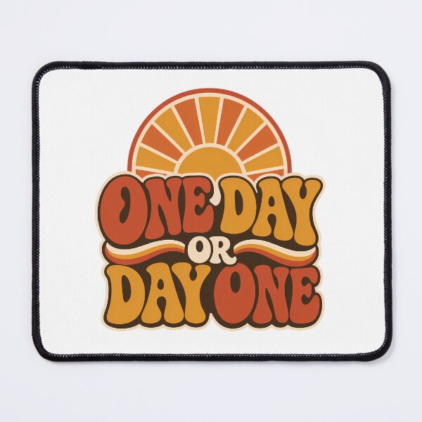 Item preview, One Day Or Day One Retro 70s Motivational Quote designed and sold by BobbyTee Merch.