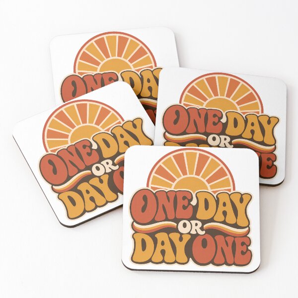 Item preview, One Day Or Day One Retro 70s Motivational Quote designed and sold by BobbyTee Merch.