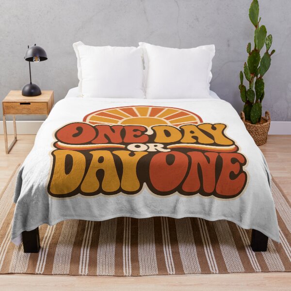 Item preview, One Day Or Day One Retro 70s Motivational Quote designed and sold by BobbyTee Merch.