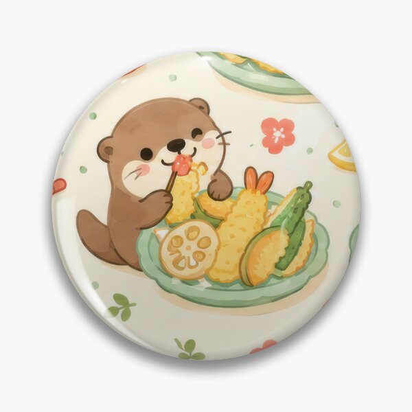Item preview, Cute Otter Tempura Plate Pattern | Kawaii Japanese Food Design designed and sold by Soft Berry Studio.