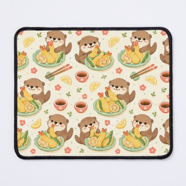 Item preview, Cute Otter Tempura Plate Pattern | Kawaii Japanese Food Design designed and sold by Soft Berry Studio.