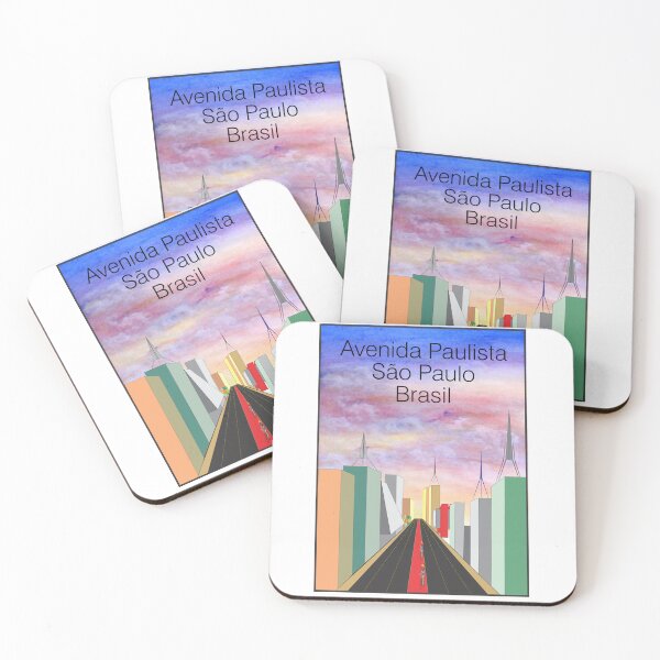 Item preview, Avenida Paulista Sao Paulo - Skyline Sunset Red Bike Lane Travel Poster designed and sold by City Tour Collection.