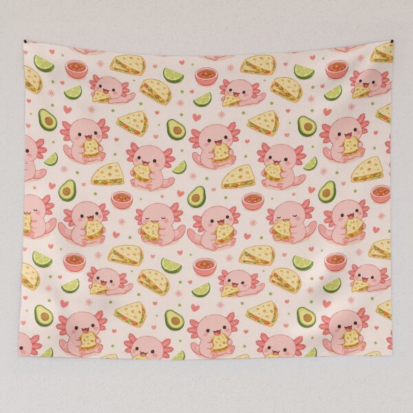 Item preview, Cute Axolotl Quesadilla Pattern | Kawaii Foodie Animal Design designed and sold by Soft Berry Studio.