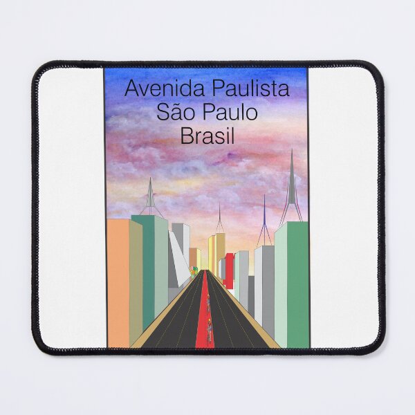 Item preview, Avenida Paulista Sao Paulo - Skyline Sunset Red Bike Lane Travel Poster designed and sold by City Tour Collection.