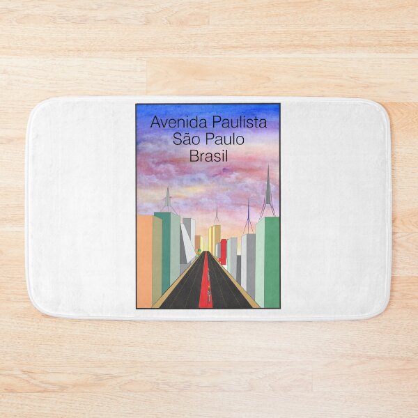 Item preview, Avenida Paulista Sao Paulo - Skyline Sunset Red Bike Lane Travel Poster designed and sold by Sampa In Focus.