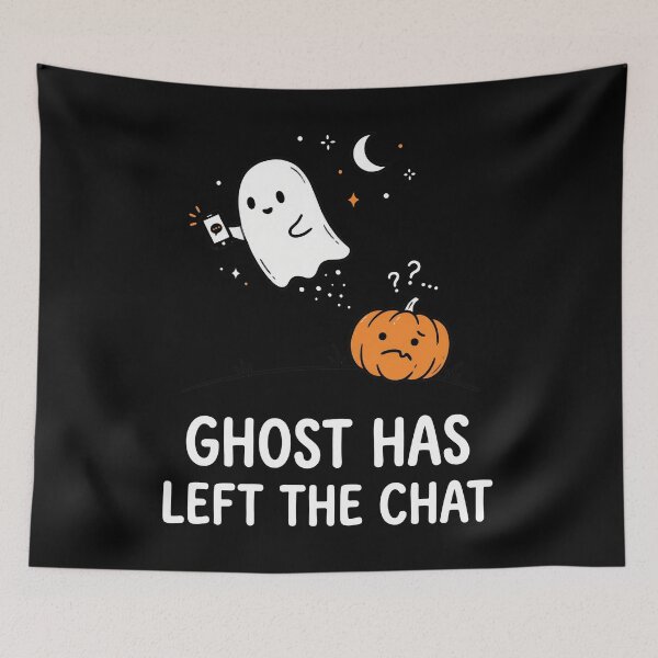 Item preview, ghost hast left the chat halloween design designed and sold by LiuTiuuu.
