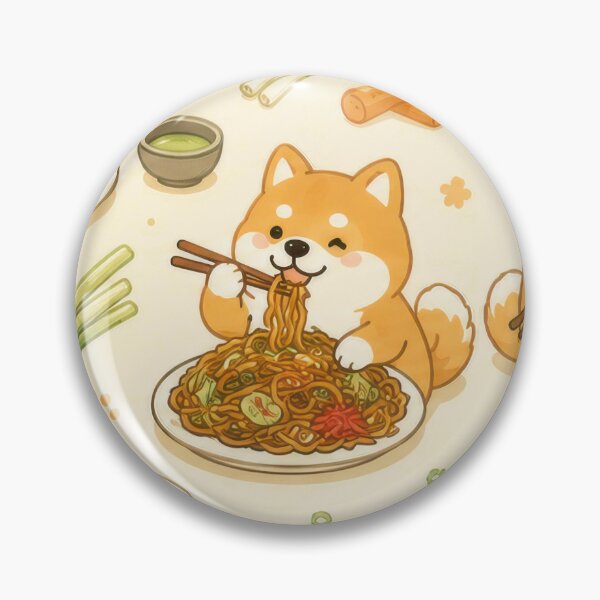 Item preview, Cute Shiba Inu Yakisoba Pattern | Kawaii Japanese Food Design designed and sold by Soft Berry Studio.