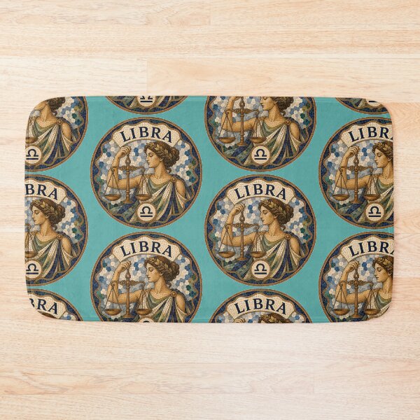 Item preview, Libra Zodiac Mosaic of a Woman Holding Scales — Classical Balance and Astrology Symbol Art designed and sold by portokalis.