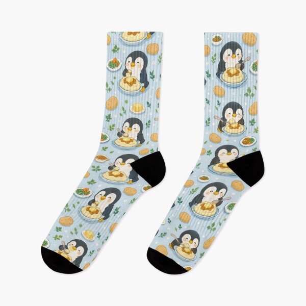 Item preview, Cute Penguin Mashed Potato Pattern | Kawaii Comfort Food Design designed and sold by Soft Berry Studio.