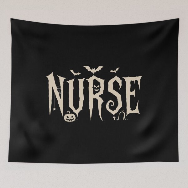 Item preview, NURSE HALLOWEEN bats pumpkins designed and sold by YNELENT.