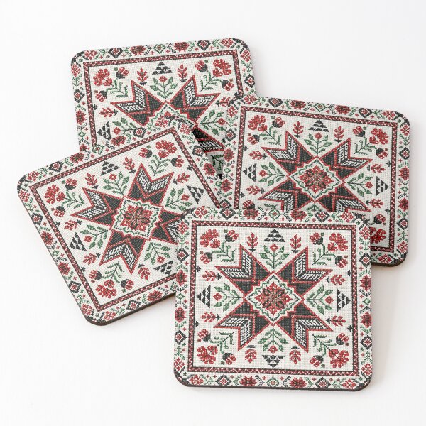Item preview, Palestinian Tatreez Floral Embroidery | Traditional Geometric Cross Stitch designed and sold by BrainCurves.