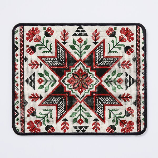 Item preview, Palestinian Tatreez Floral Embroidery | Traditional Geometric Cross Stitch designed and sold by BrainCurves.
