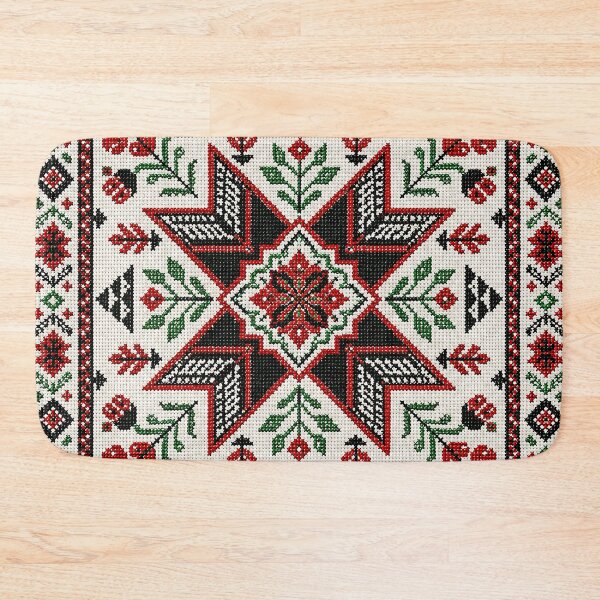 Item preview, Palestinian Tatreez Floral Embroidery | Traditional Geometric Cross Stitch designed and sold by BrainCurves.