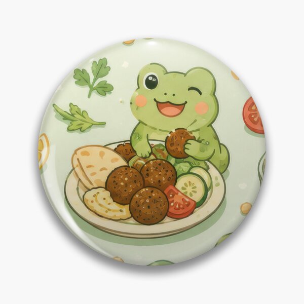 Item preview, Cute Frog Falafel Plate Pattern | Kawaii Foodie Animal Design designed and sold by Soft Berry Studio.
