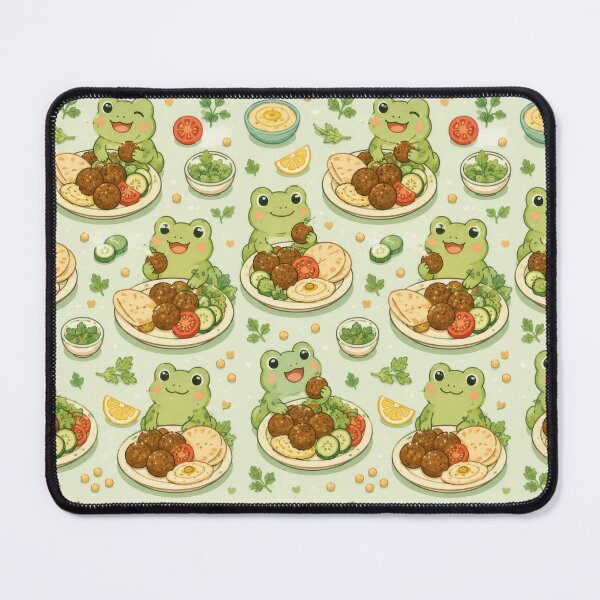 Item preview, Cute Frog Falafel Plate Pattern | Kawaii Foodie Animal Design designed and sold by Soft Berry Studio.