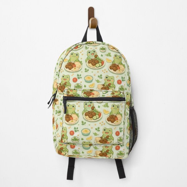 Item preview, Cute Frog Falafel Plate Pattern | Kawaii Foodie Animal Design designed and sold by Soft Berry Studio.