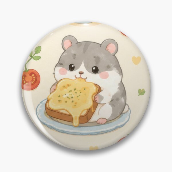 Item preview, Cute Hamster Cheese Toast Pattern | Kawaii Foodie Animal Design designed and sold by Soft Berry Studio.