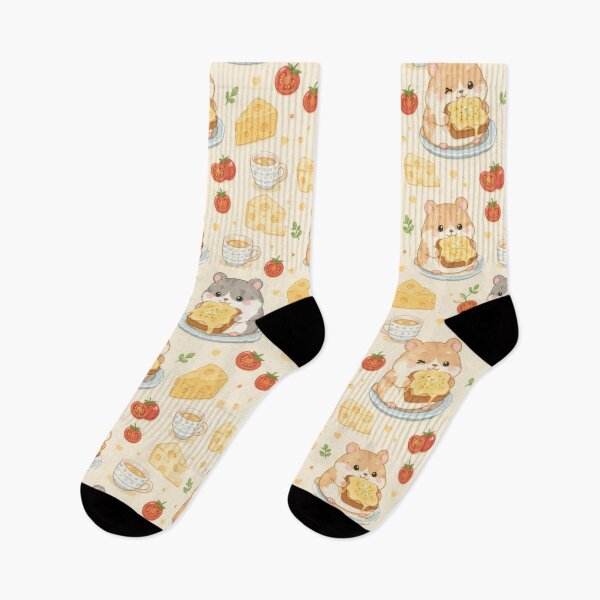 Item preview, Cute Hamster Cheese Toast Pattern | Kawaii Foodie Animal Design designed and sold by Soft Berry Studio.